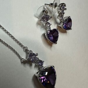 Elegant Purple Heart Jewelry Set